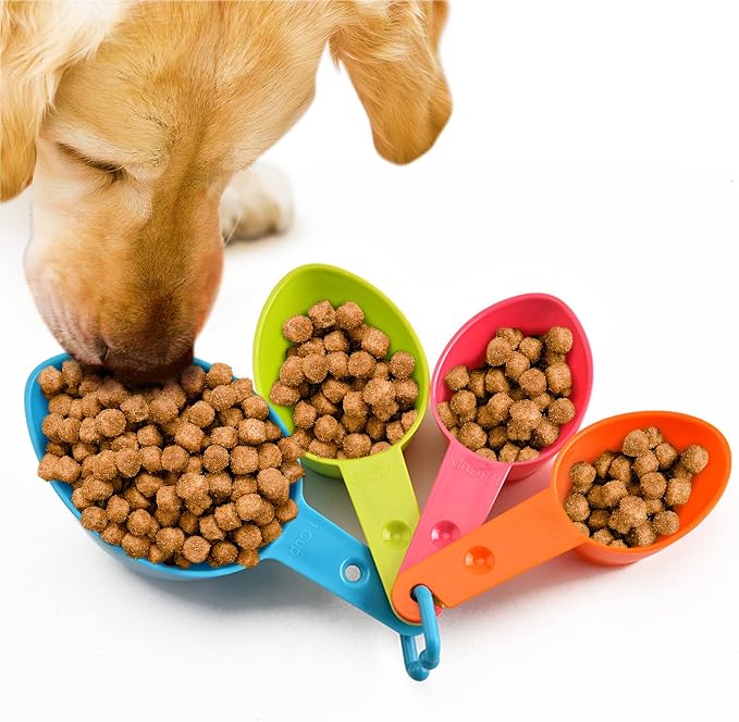 Vila Cat Food Measuring Cups, One Set to Feed Them All - Ideal Scoop Cups for Multi-Pet Homes, Perfect Portion for Your Pets, Easy to Fill and Measure, 4pcs