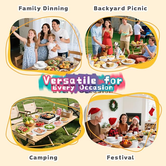 Wheat Straw Plates and Bowls Sets of 16，Unbreakable Dinnerware Sets for 4, Microwave & Dishwasher Safe Kids Dish Set for Kitchen, Outdoor, Camping, Party, RV- White