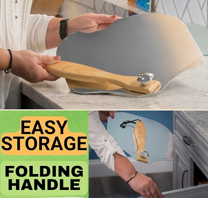 Round Pizza Stone for Oven 16 inch - Large Pizza Stone with Handles, Metal Pizza Peel, Pizza Cutter and Dough Tool - Baking Stone for Oven Bread - Thick Durable Cordierite Baking Stones