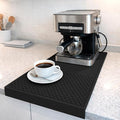 Coffee & Bar Mat For Countertop With "Edge Protection" – Espresso Machine & Coffee Maker Mat – Silicone Heat Resistant Mat – Non-Slip & BPA-Free Food Grade Mat – 12"(Front) x 24"(Length), Black