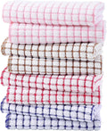 Kitinjoy Cotton 8 Pack Terry Kitchen Towels, Mix Colour | 16 x 25 Inches Super Soft and Absorbent Dish Towels, Quick Drying hand towels for kitchen Drying
