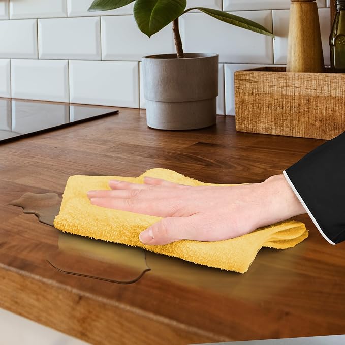 Avalon Towels Bar Towels (Pack of 120) Size 14x17 Inches – 100% Cotton, Absorbent and Reusable Cleaning Rags, Multipurpose Cleaning Towels, Terry Cloth Rags, Durable Shop Rags (Yellow)