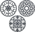 GASARÉ, Extra Large, Thick, 10" Silicone Trivets for Hot Dishes, Pots, and Pans, Hot Pads for Countertops, Flexible, Dishwasher Safe, 10 x ¼ Inches, Set of 3, Gray