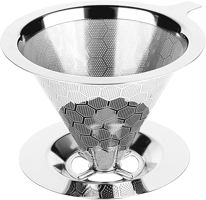 Pour Over Coffee Maker, Single Cup | Reusable Metal Coffee Filter, 304 Stainless Steel