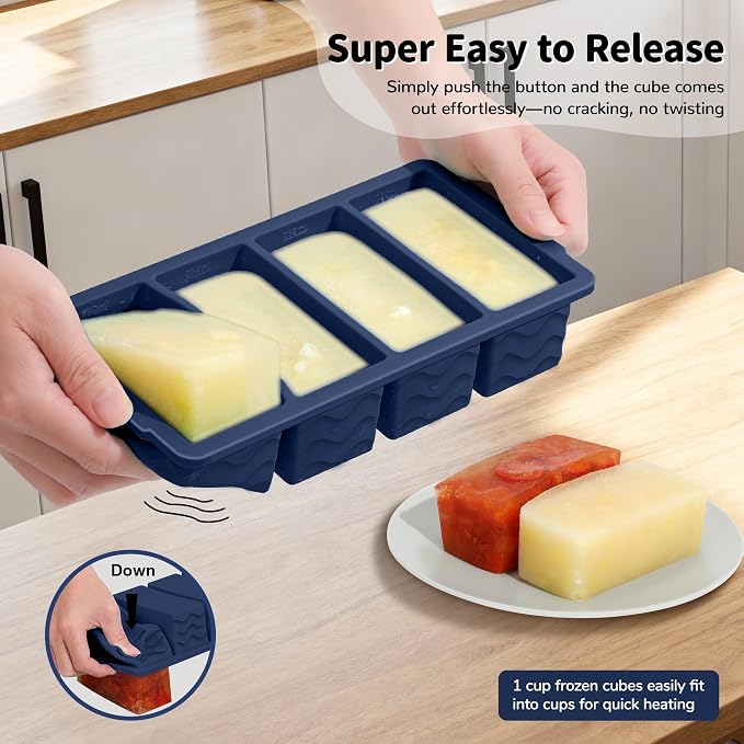 3-Pack Silicone Freezer Trays with Lid, Soup Freezer Container Molds | 2 Large 2-Cup, 4 Medium 1-Cup, 6 Small 1/2-Cup, BPA Free, Ice Cube Tray for Soup, Stews, Sauces, Meal Prep, Broth, Leftovers