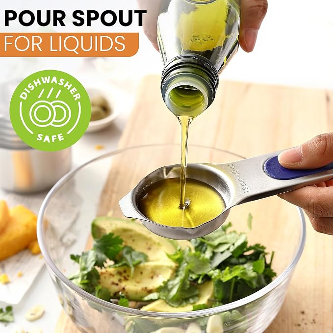 Spring Chef 7 Magnetic Stainless Steel Measuring Cups Set, Mountain Sunrise | Patented Metal Measuring Cups for Measuring Dry or Liquid Ingredients, Easy to Read Markings, Dishwasher Safe Magnetic Cups