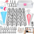 Kootek 90 Russian Piping Tips Set Frosting Piping Kit for Beginners & Pros | Piping Bags and Tips Set, Cake Decoarting Supplies Kit, 25+15 Piping Tip, 30+1 Pastry Bag, for Cupcake Cookie Cake Decorating