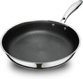 SAKAMOSH 11" Hybrid Nonstick Frying Pan,Stainless Steel, Induction Safe | PFAS/PFOA/PTFE-Free Ceramic Pan, Dishwasher & Oven Safe, Skillet WithStay-Cool Handle, Compatible with All Cooktops