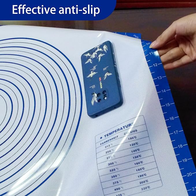 Pastry Dough Mat Silicone Baking Mats for Rolling Out Dough,Kneading Sheet,Silicone Sheet for Kitchen Counter blue, 24 * 32in