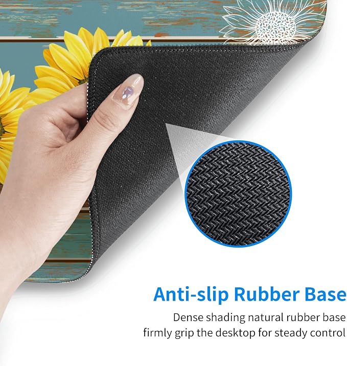 Stove Top Cover for Electric Stove 28" x 20" Sunflower Wood Grain Glass Flat Top Stove Mat Oven Induction Cooktop Mat for Ceramic Countertop Mats Heat-Resistant Dish Drying Mat Kitchen Decorations