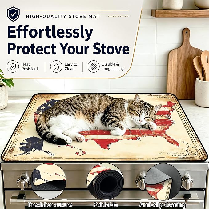 Stove Top Covers with A Non-slip Rubber Coating | protect Your Stove from Scratches, Extend Countertop Space, and Add A Classic Kitchen Touch