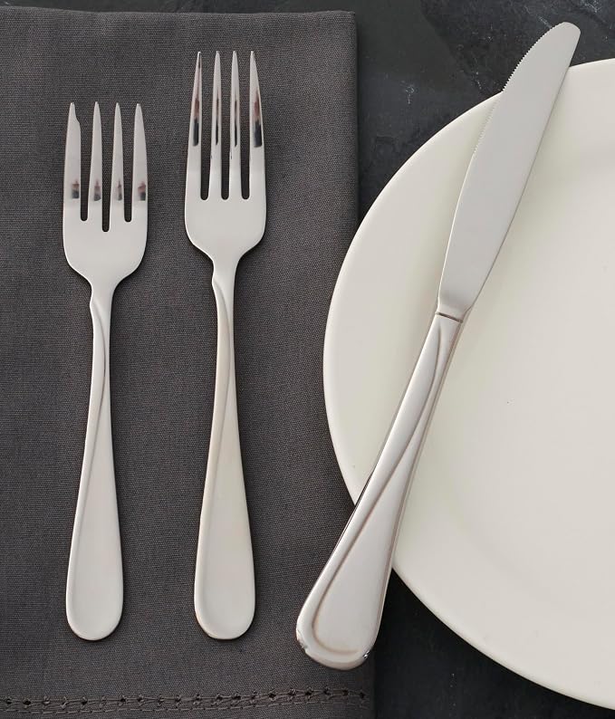 Oneida Flight Dinner Forks Silverware Set for 6, Flatware | mirror finish, dishwasher safe | cutlery set for kitchen and dining, utensil set, heavy duty, kitchen essentials