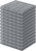 Homaxy 100% Cotton Terry Kitchen Towels, 12 Pack, Grey | Ultra Soft and Absorbent, Suitable for Drying and Washing Dishes