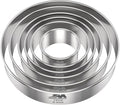 M JNGMEI 6 Pieces Stainless Steel Cookie Biscuit Cutter Set 2'', 3'',3.5'', 4'',5''and6'' Biscuit Plain Edge Round Cutters large Sizes Shape Molds Ranging from 2-6 Inches Multiple Sizes