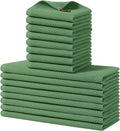 Homaxy 16 Pack 100% Cotton Kitchen Towels and Dishcloths Set, Grass Green | 12 x 12 Inches and 13 x 28 Inches Kitchen Towels Set, Ultra Soft Absorbent Dish Cloths for Washing Dishes