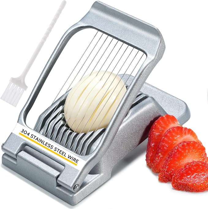 Sopito Stainless Steel Wire Egg Slicer for Hard Boiled Eggs & All Soft Food | Easy & Uniform Slices, Heavy Duty, Not Bend & Rust, Easy to Clean, Multipurpose Egg Cutter for Egg Salads, Sandwiches
