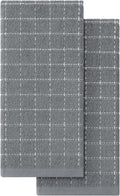 Homaxy 100% Cotton Terry Kitchen Towels, 2 Pack, Grey | Ultra Soft and Absorbent Dish Towels for Kitchen, Suitable for Drying and Washing Dishes
