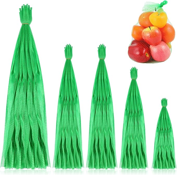 Windyun 500 Pcs 24/20/18/14 Inch Mesh Bags for Vegetables Mesh Produce Bag Reusable Nylon Netting Bulk, Fits Storage Egg Vegetable Seafood Fruits Grocery (Green)