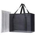 Bodaon 1PK Insulated Grocery Bags with Reinforced Baseboard, X-Large, Black | Reusable, Heavy Duty, Cooler Tote for Stability & No Sag, Thermal Bag for Hot Cold Food, Delivery, Shopping, Travel, Camping