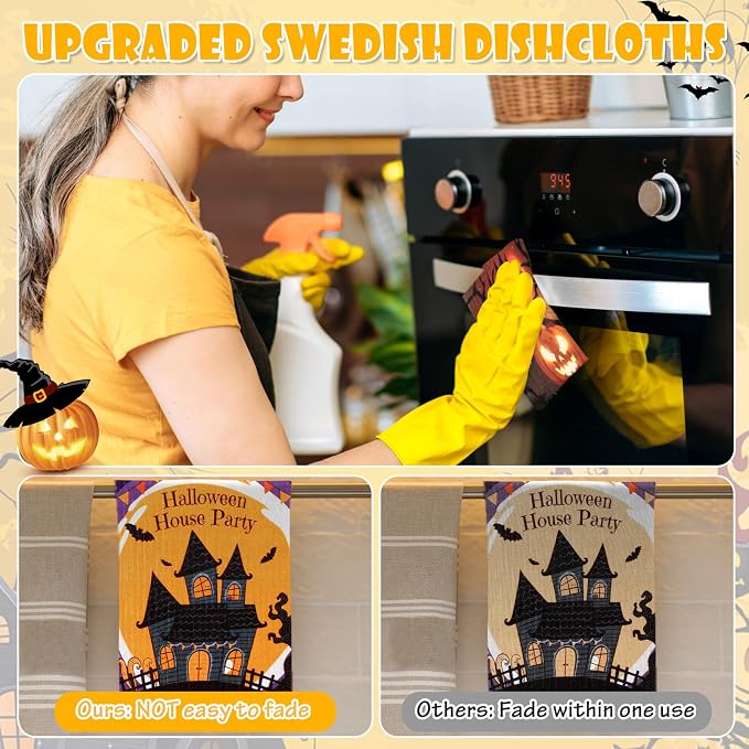Lucomb Sedish Dishcloth (8 Pack-Halloween Days)
