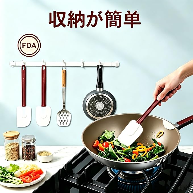 10 INCH Silicone Spatulas Heat Resistant Heavy Duty Rubber Spatulas Commercial Spatulas Set for Kitchen Use Silicone Cooking Utensils Sets of 2