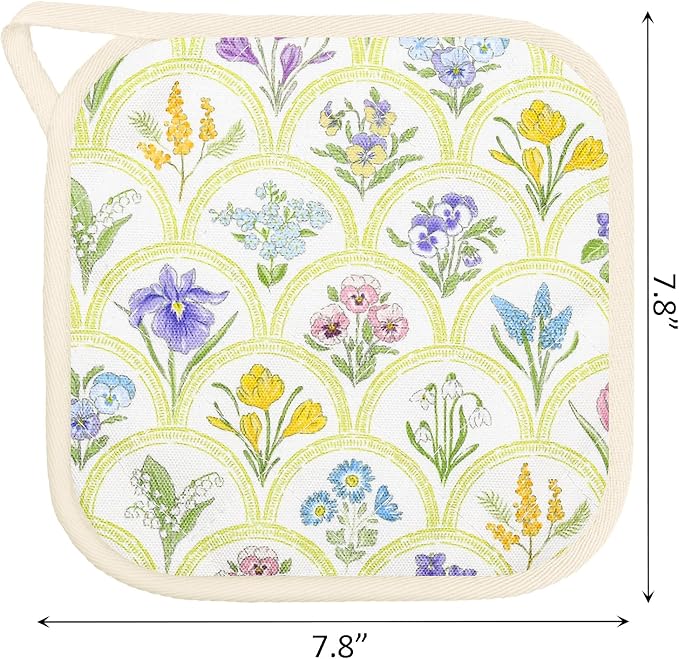6 Pack Pot Holders 100% Cotton Heat Resistant Potholder, Machine Washable Pot Holder, Hot Pads, Table Pads for Cooking Baking (Z)