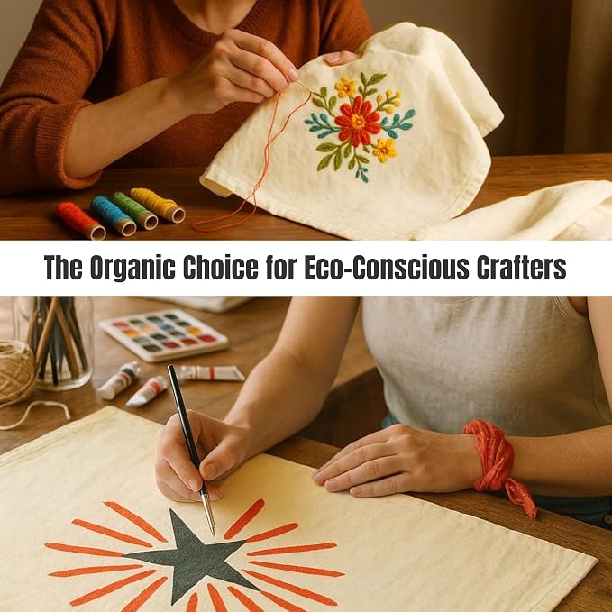GOTS Certified 100% Organic Cotton Flour Sack | Tea Towel for Crafts| Kitchen Hand and Dish Towel Sets | Baking Bread Proofing Linen Cover| Super Absorbent | 12 Pack 28"x28" Extra Large | Natural Tan