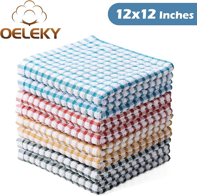 Dish Cloths for Washing Dishes, Kitchen Washcloths Dishcloths | Good absorption, for cleaning drying wiping, dish cloths ,quick dry, 100% cotton,12x12 inches, pack 8, small dish towels