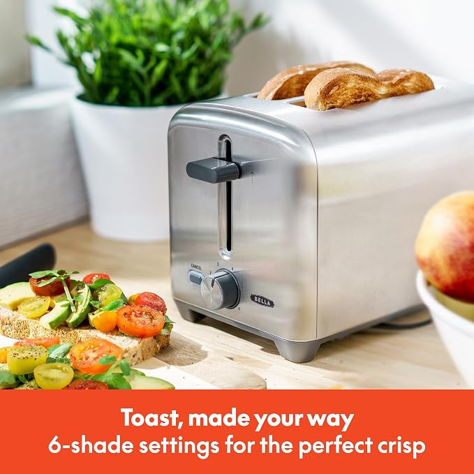 bella 2 Slice Toaster, Extra Wide Slots, Stainless Steel