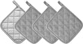 Kitchen Pot Holders Set Heat Resistant Pure Cotton Potholders Kit Trivets Large Coasters Hot Pads Terry Pot Holders for Everyday Cooking and Baking by 7 x 7 Inch Set of 4 Grey