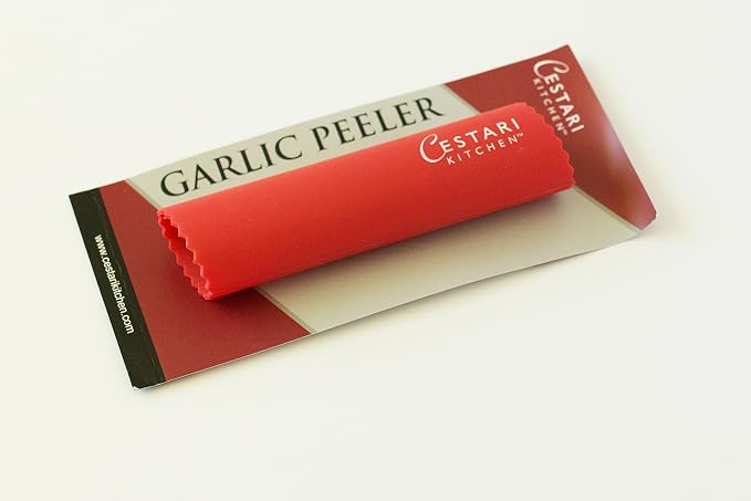 Cestari Silicone Garlic Peeler Roller Tube – Effortless Garlic Skin Remover | BPA-Free, Odor-Resistant, Dishwasher Safe Fast, Mess-Free Prep Kitchen Tool – Red, for Home Cooks and Chefs