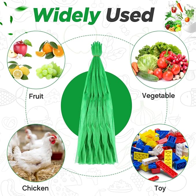 Windyun 1000 Pcs 20 Inch Mesh Bags for Vegetables Mesh Produce Bags Reusable Nylon Netting Bulk, Fits Storage Egg Vegetable Seafood Fruits Grocery (Green)