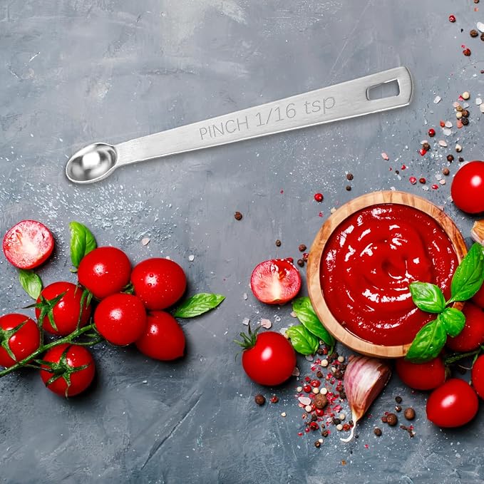 4 PCS 1/16 Teaspoon (1/16 Tsp | 0.33 mL | 0.33 cc) Single Measuring Spoon, Stainless Steel 1/16 Tsp Small Measuring Spoon Mini Measuring Spoons