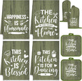Leinuosen 8 Pcs Kitchen Towels and Oven Mitts Sets Pot Holders Dishcloths Set Kitchen Decorative Accessories Absorbent Potholders Heat Resistant for Chef Baking Cooking