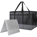 Bodaon Thermal Insulated Food Delivery Bag with Hard Bottom, 3XL, Black 1PK | Heavy Duty Catering Cooler Bag for Hot and Cold Meals, Ideal for Commercial Pizza Transport/Grocery/Restaurants/Events/Picnic