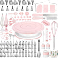 Kootek 158 Cake Decorating Kit Baking Supplies Tools for Beginners & Pros | Cake Stand Turntable, Icing Piping Tips, Disposable Reusable Pastry Bag, Spatulas, Video Tutorial, Pattern Chart