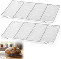 Lounsweer 2 Pcs Cooling Racks, 21L X 13W X 1H Stainless Steel Wire Rack for Baking Sheet, Large Cookie Cooling Rack, Oven Safe Cooking Racks for Sheet Pan, Dishwasher Safe, 2/3 Size