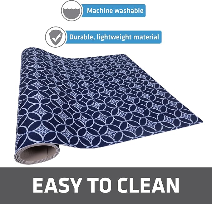 Drymate Premium XL Under Sink Mat, Waterproof Cabinet Protection Mats for Kitchen & Bathroom, Absorbent Shelf Liners, Slip-Resistant, Non-Adhesive, Machine Washable (USA Made)(24”x59”)(Indigo)