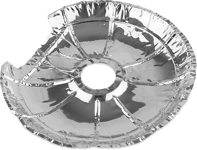 Round Electric Stove Burner Covers (50 Pack) 6 Inch and 8 Inch Disposable Stove Top Aluminum Foil Bib Liners, to Keep Kitchen Range Clean from Oil and Food Drips, Stock Your Home