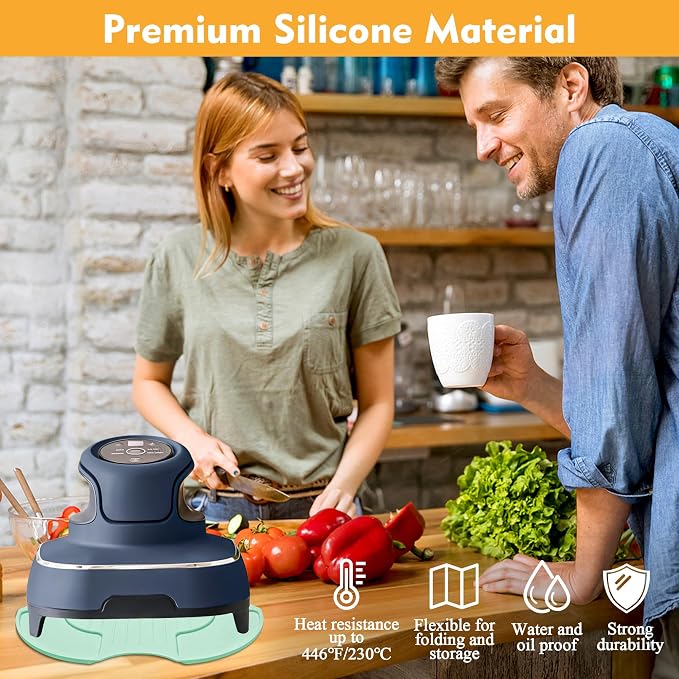 Air Fryer Silicone Trivet Mat 10.6 Inch, Light Green | for Ninja Crispi Glass Air Fryer Accessories, Non-Slip Countertop Protector, Easy to Clean, heat resistant