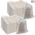 100 Pack Muslin Drawstring Bags, 3x4 Inch Reusable Natural Unbleached Cotton Straining Bags for Herbs, Coffee, Tea, Soup, Spices, Produce Bag Bulk Gift Bag Jewelry Pouch for Party Wedding Home