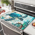 HOMETITUTE Sea Turtle Stove Top Cover 28x20 Ocean Map Diatomite Mat