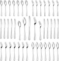 30 Pcs Silverware Set Service for 6,Premium Stainless Steel Flatware Set,Mirror Polished Cutlery Utensil Sets,Durable Kitchen Eating Tableware Sets,Include Fork Knife Spoon,Dishwasher Safe