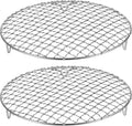 HARFINGTON 2pcs Round Cooking Rack 8.9-inch 201 Stainless Steel Cross Wire Barbecue Grill Net with 20mm Legs for Cooking Baking Steaming BBQ