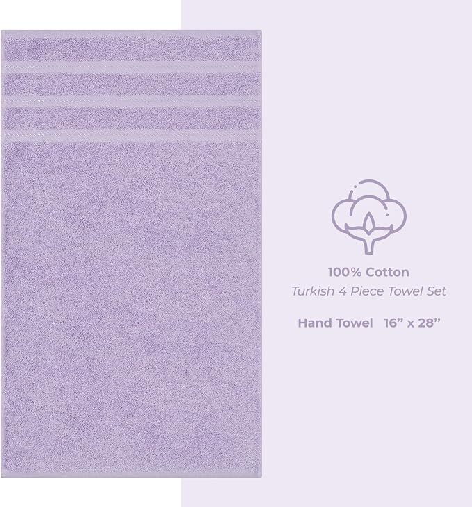American Soft Linen 100% Cotton Luxury Turkish Towels, 4 PC Hand Towel Set | Soft Absorbent Quick Dry OEKO Tex Standard 100 Certificated Durable Machine Washable Premium Hotel Quality