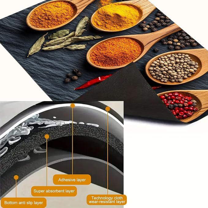 HOMETITUTE Stove Top Cover 28x20 Spice Herb Kitchen Heat Resistant Mat