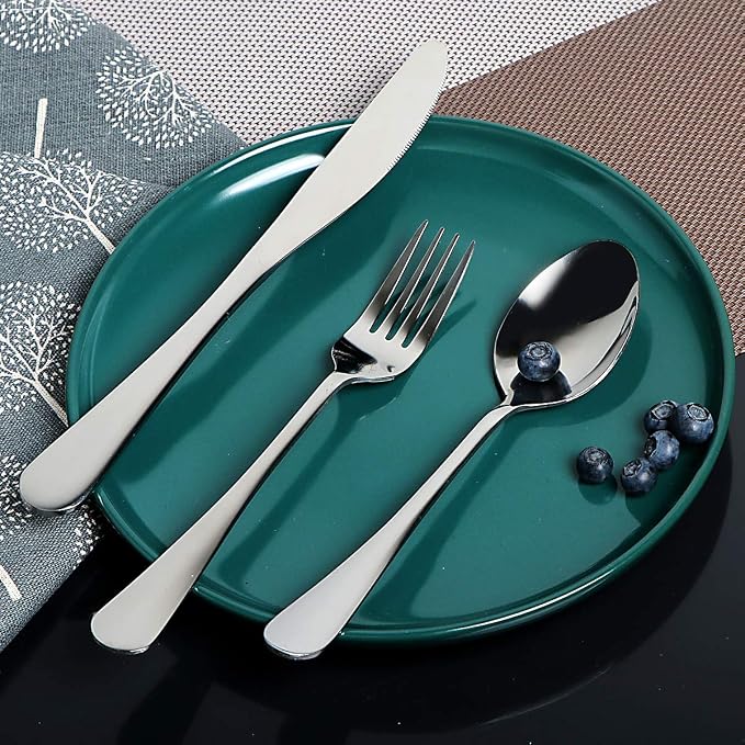 Travel Utensils Set with Case Reusable Portable Cutlery Set Stainless Steel 8pcs Including Dinner Knife Fork Spoon Chopsticks Straws(Silver) | Dishwasher Including Dinner Knife Fork Spoon Chopsticks Straws Travel Fork Spoon Knife for Work, School, Camp...