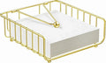 Napkin Holder for Table with Weighted Arm, Dinner Metal Flat Napkin Holders for Paper Napkins, Outdoor Napkin Dispenser Restaurant (Gold)