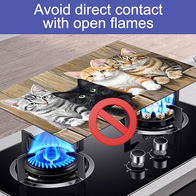 HOMETITUTE Stove Top Cover 28x20 Cute Cat Pet Diatomite Heat Resistant Mat
