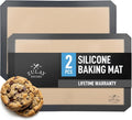 Zulay Kitchen Silicone Baking Mat 2 Pack – 16.5"×11.6" BPA-Free Reusable Baking Sheet, Heat Resistant 480°F – Non-Slip Border, Perfect for Cookies, Bread, Pastries & Oven Use - (Dark Gray)